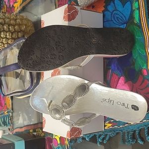 New silver sandals